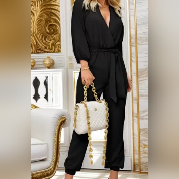 Long Sleeve Jumpsuit black size 16 - Picture 2 of 7